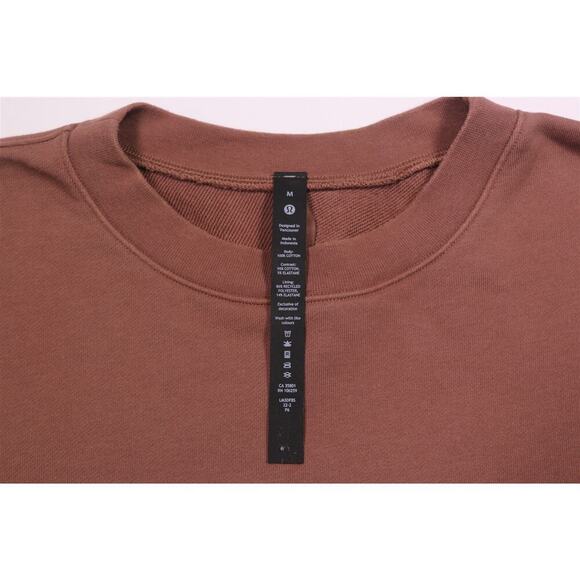 Lululemon Men's Brown French Terry Oversized Crewneck Sweatshirt Cinchable Hem M - Picture 8 of 13